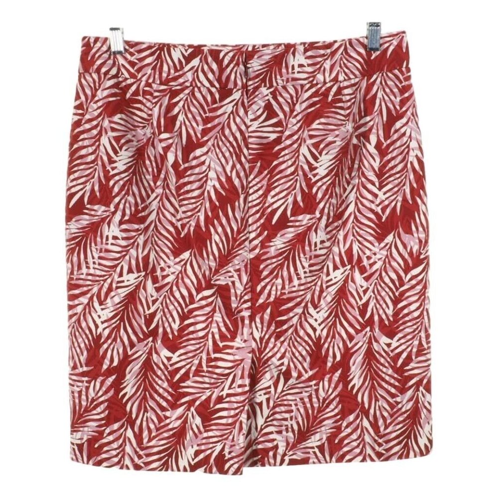 Ann Taylor Factory Womens Tropical Leaf Print Skirt Size 12 Red & White - Picture 3 of 7